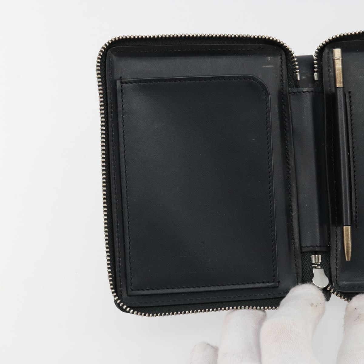 LOUIS VUITTON Damie Grasset Petit Monet Wallet Black M92170 LV Auth 161340