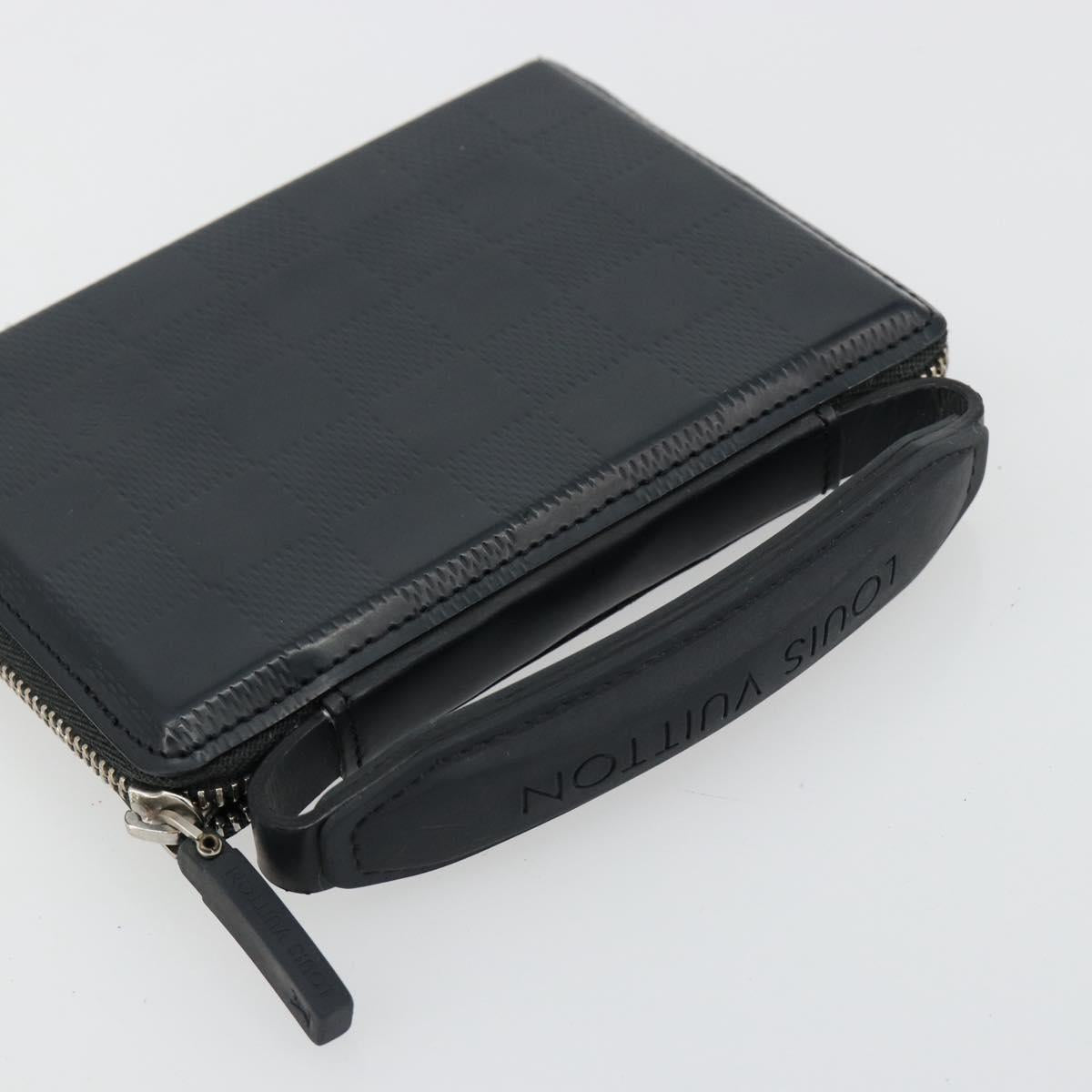 LOUIS VUITTON Damie Grasset Petit Monet Wallet Black M92170 LV Auth 161340