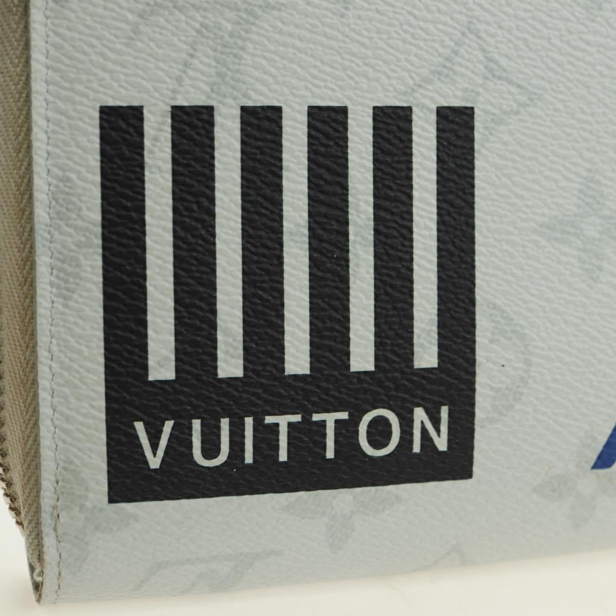 LOUIS VUITTON Monogram White Zippy Organizer Wallet Black M67824 LV Auth 161342M