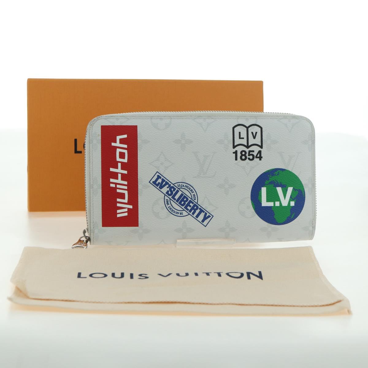 LOUIS VUITTON Monogram White Zippy Organizer Wallet Black M67824 LV Auth 161342M