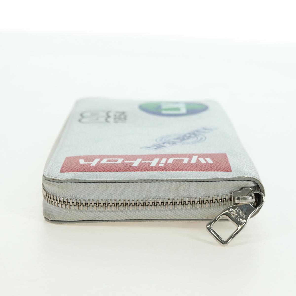 LOUIS VUITTON Monogram White Zippy Organizer Wallet Black M67824 LV Auth 161342M