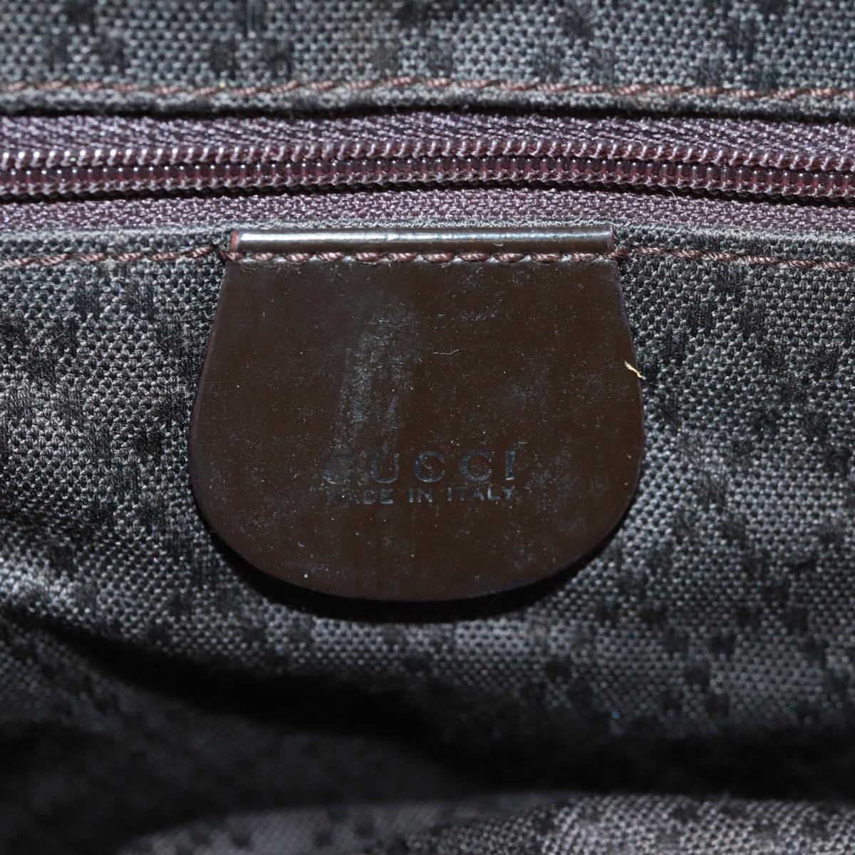 GUCCI Bamboo Backpack Nylon Brown Silver 003 1119 0016 Auth 161351