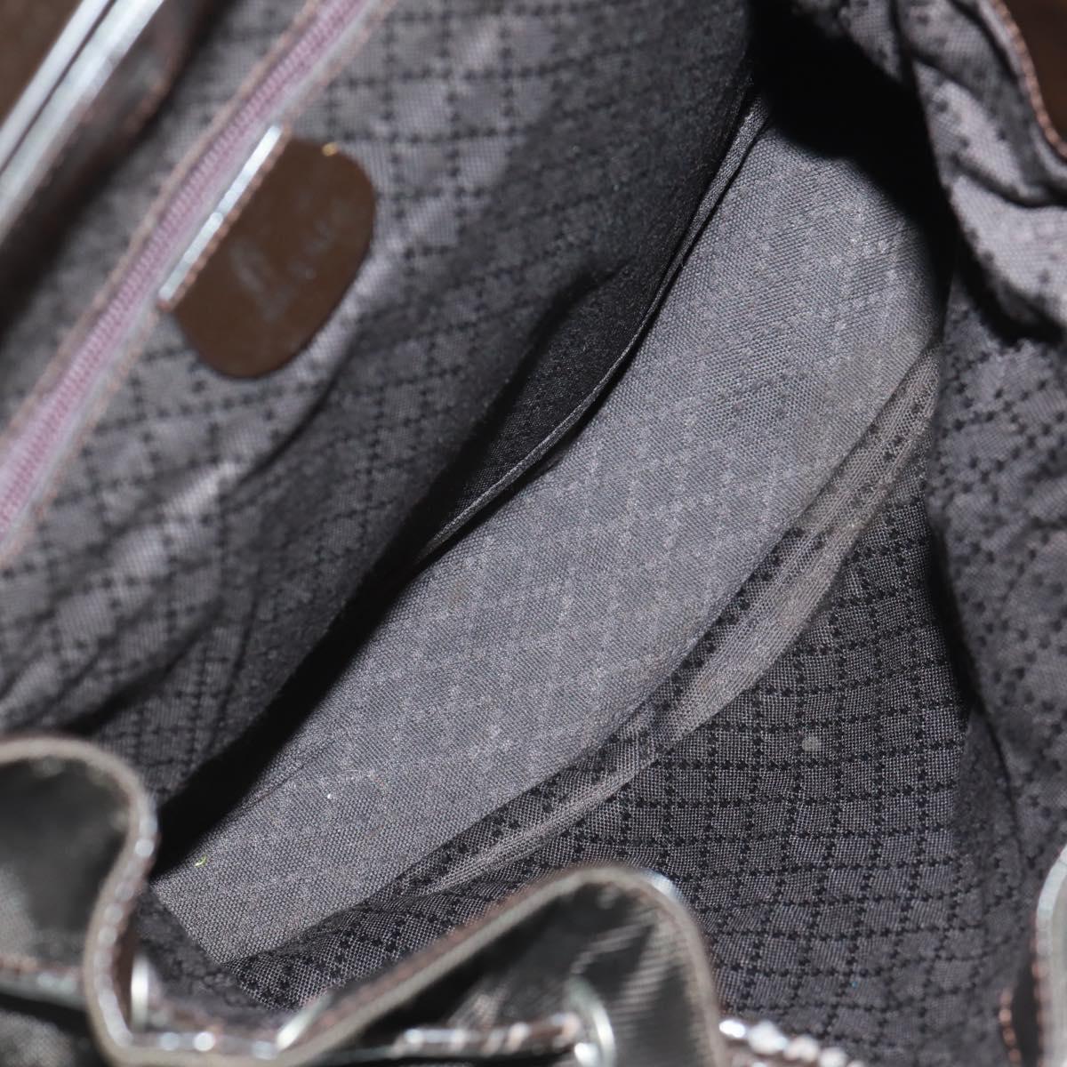 GUCCI Bamboo Backpack Nylon Brown Silver 003 1119 0016 Auth 161351