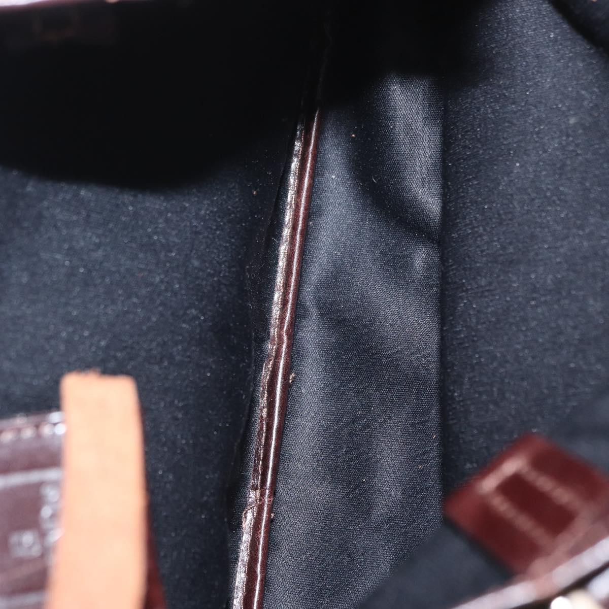 FENDI Zucca Canvas Hand Bag Brown Black Auth 161357