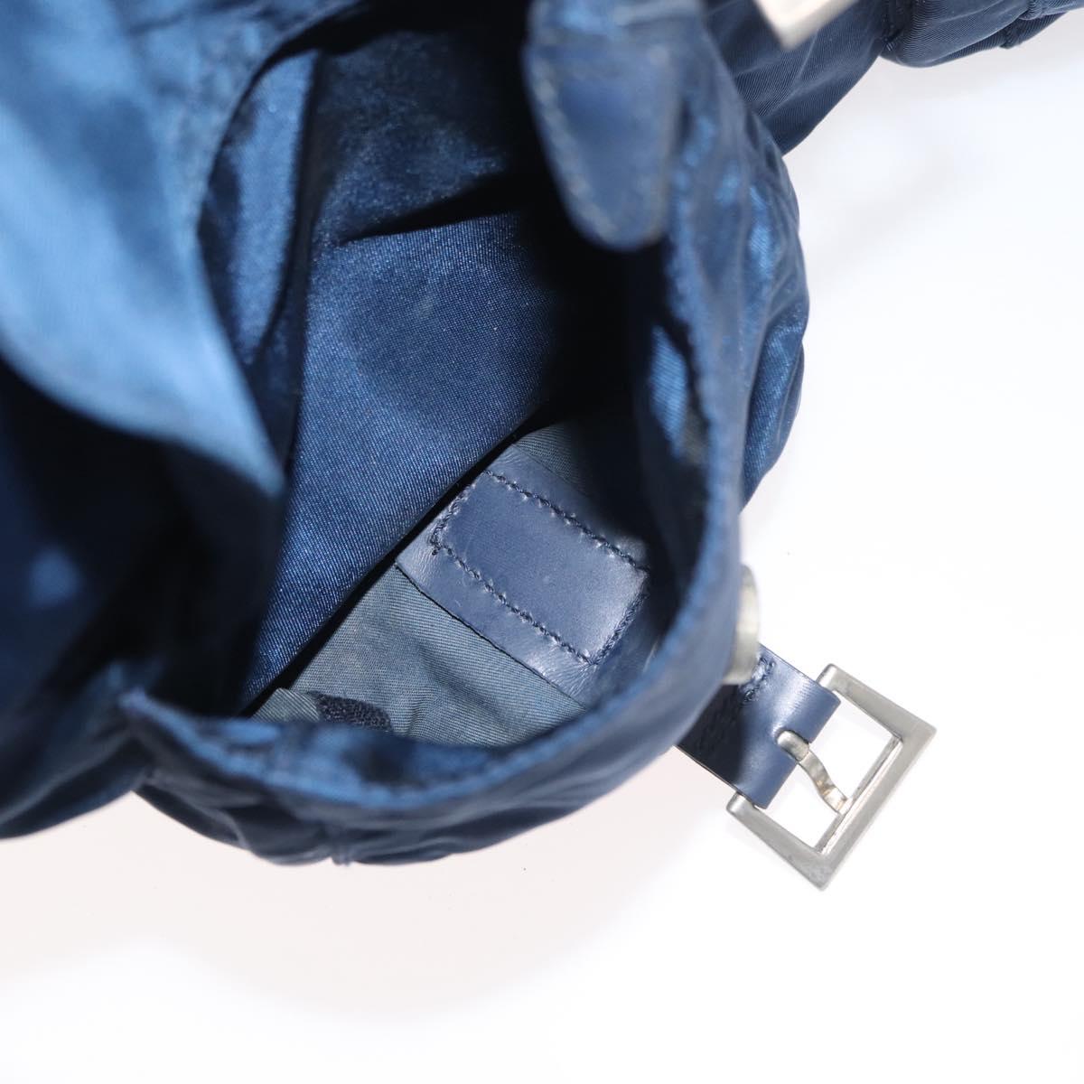 PRADA Backpack Nylon Navy Silver Auth 161363