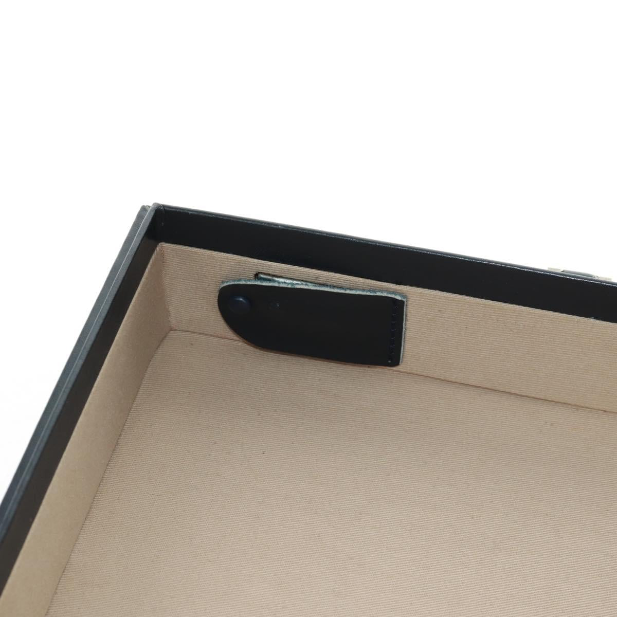 Christian Dior Attache Case Trotter Canvas Trunk Navy Silver Auth 161380V