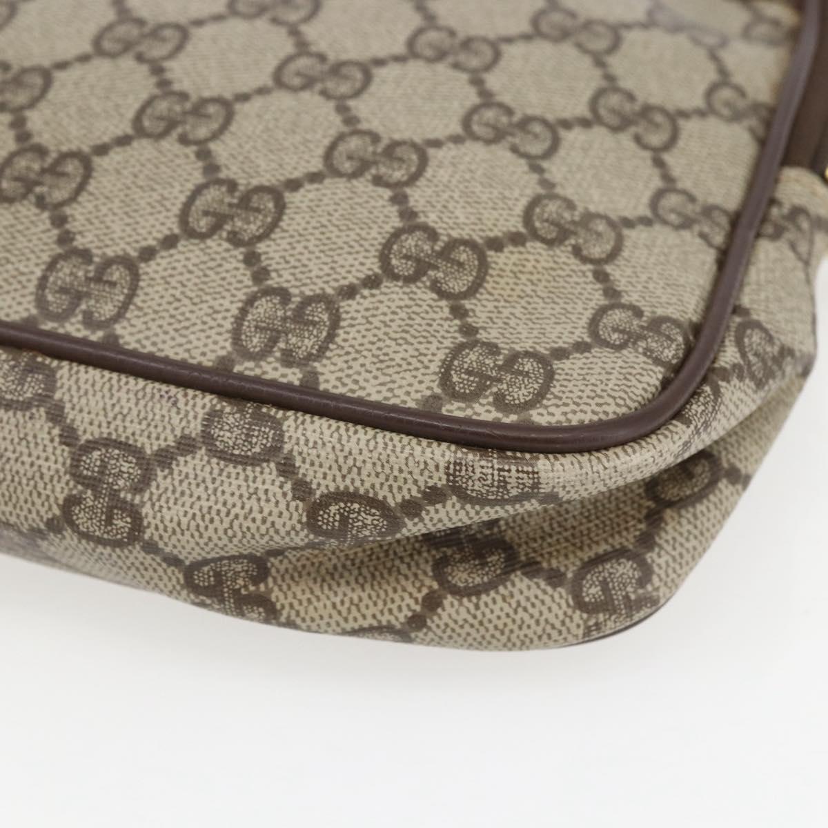 GUCCI GG Supreme Shoulder Bag PVC Beige Gold 97 02 068 Auth 161385