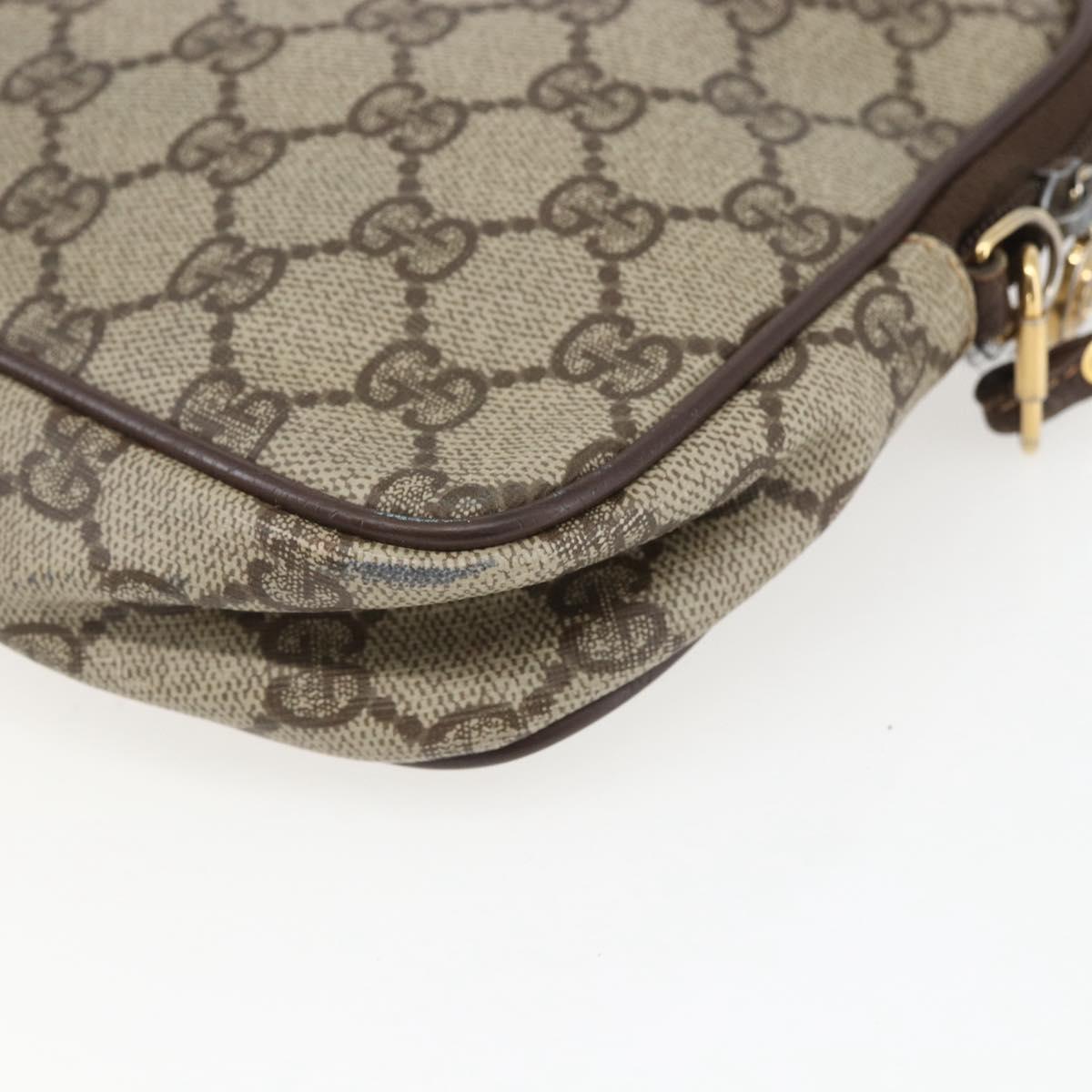 GUCCI GG Supreme Shoulder Bag PVC Beige Gold 97 02 068 Auth 161385