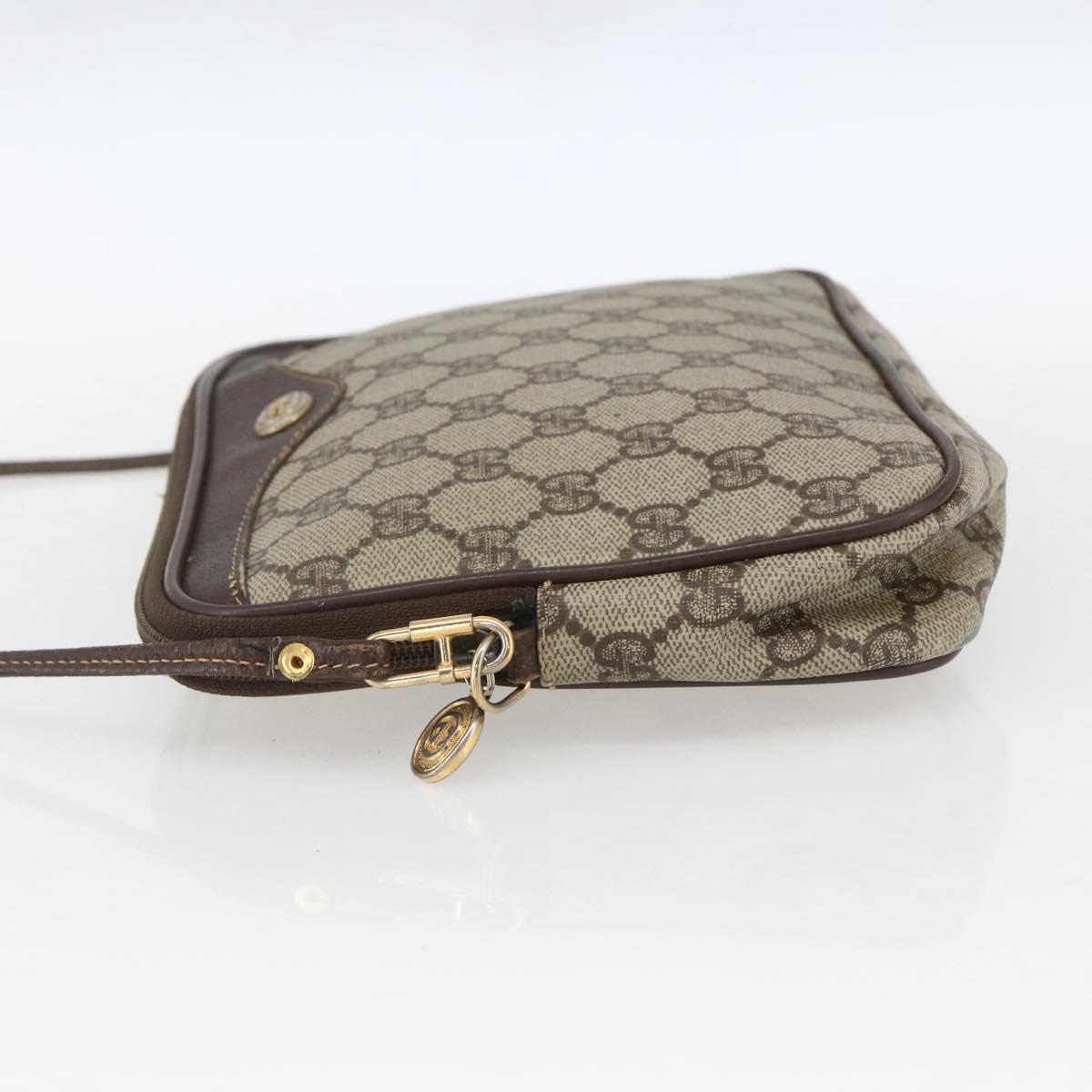 GUCCI GG Supreme Shoulder Bag PVC Beige Gold 97 02 068 Auth 161385