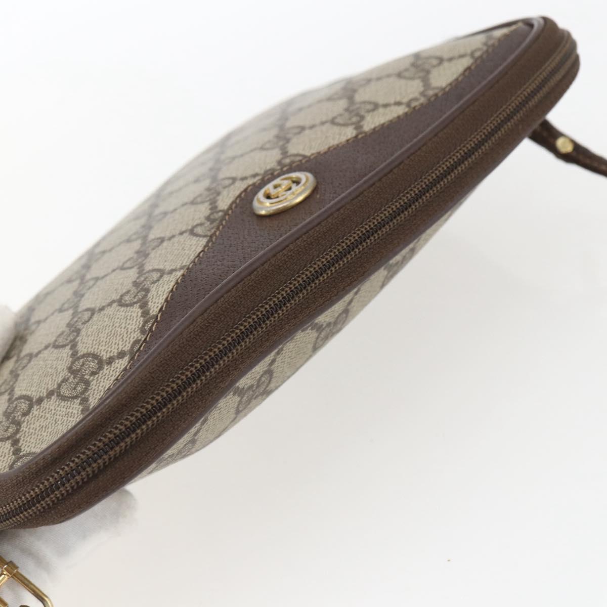 GUCCI GG Supreme Shoulder Bag PVC Beige Gold 97 02 068 Auth 161385