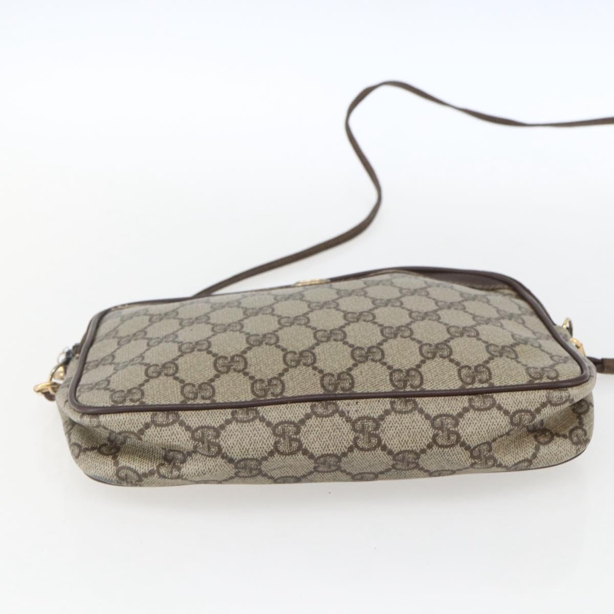 GUCCI GG Supreme Shoulder Bag PVC Beige Gold 97 02 068 Auth 161385