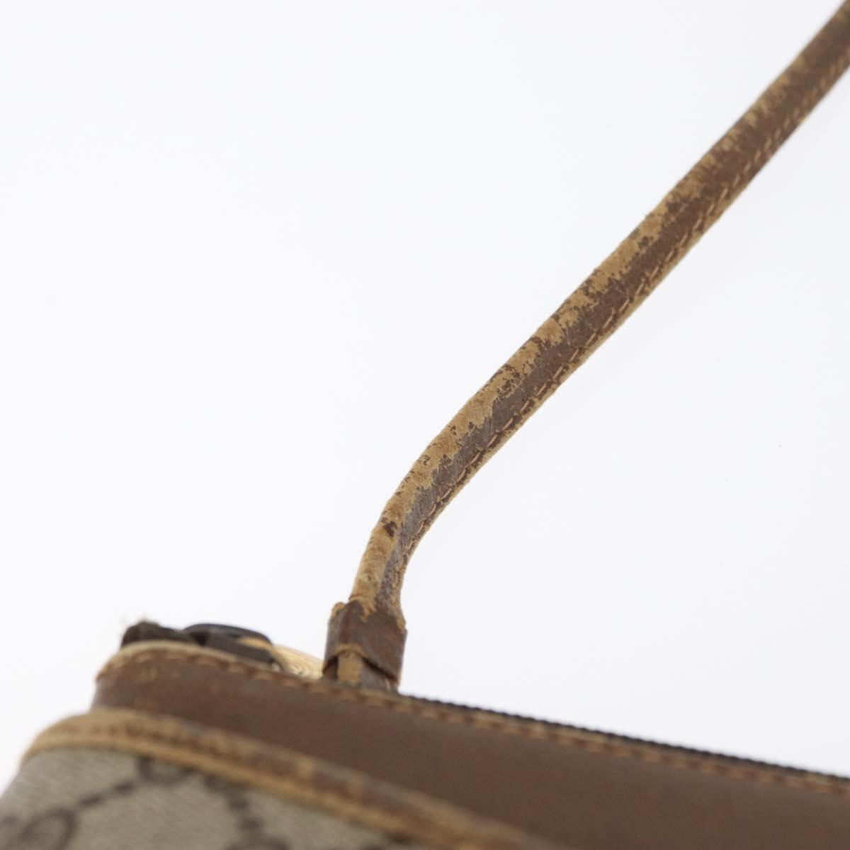 GUCCI GG Supreme Web Sherry Line Shoulder Bag PVC Beige 89 02 026 Auth 161386