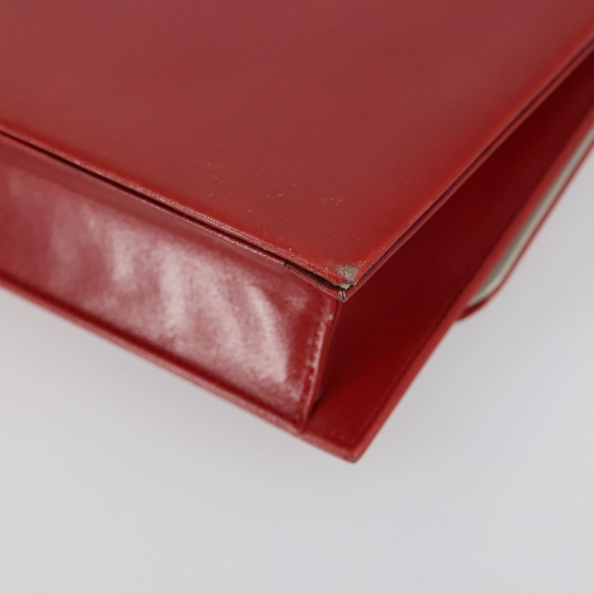 Christian Dior Chain Shoulder Bag Leather Red Gold Auth 161387