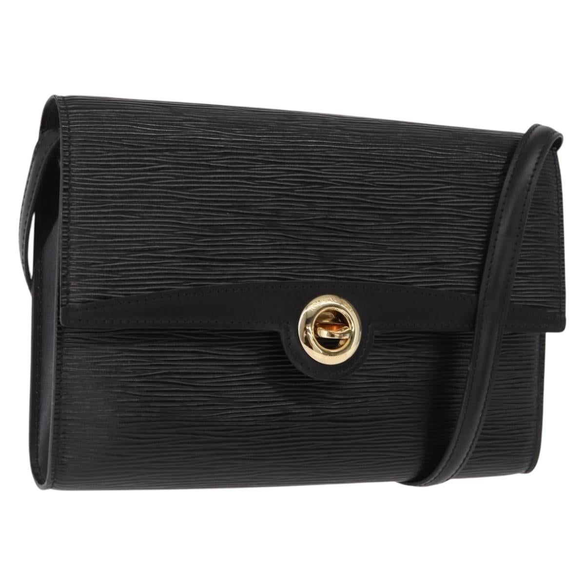 LOUIS VUITTON Epi Pochette Arche Shoulder Bag Black Noir M52572 LV Auth 161398