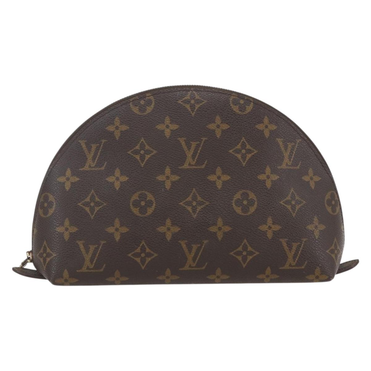 LOUIS VUITTON Monogram Trousse Demi Ronde Cosmetic Pouch M47520 LV Auth 161399