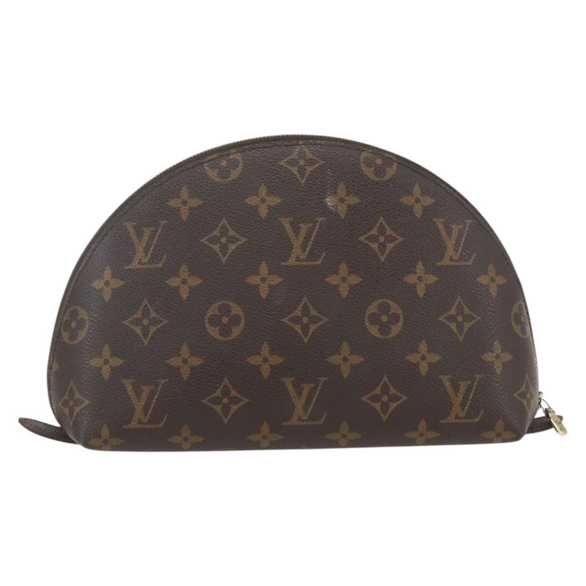 LOUIS VUITTON Monogram Trousse Demi Ronde Cosmetic Pouch M47520 LV Auth 161399