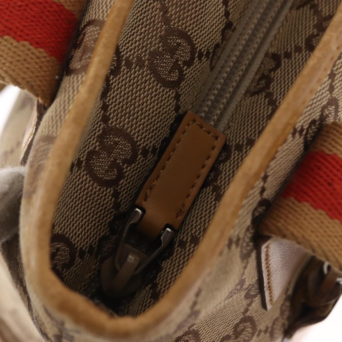 GUCCI GG Canvas Sherry Line Tote Bag Beige 019 0402 1705 Auth 161406