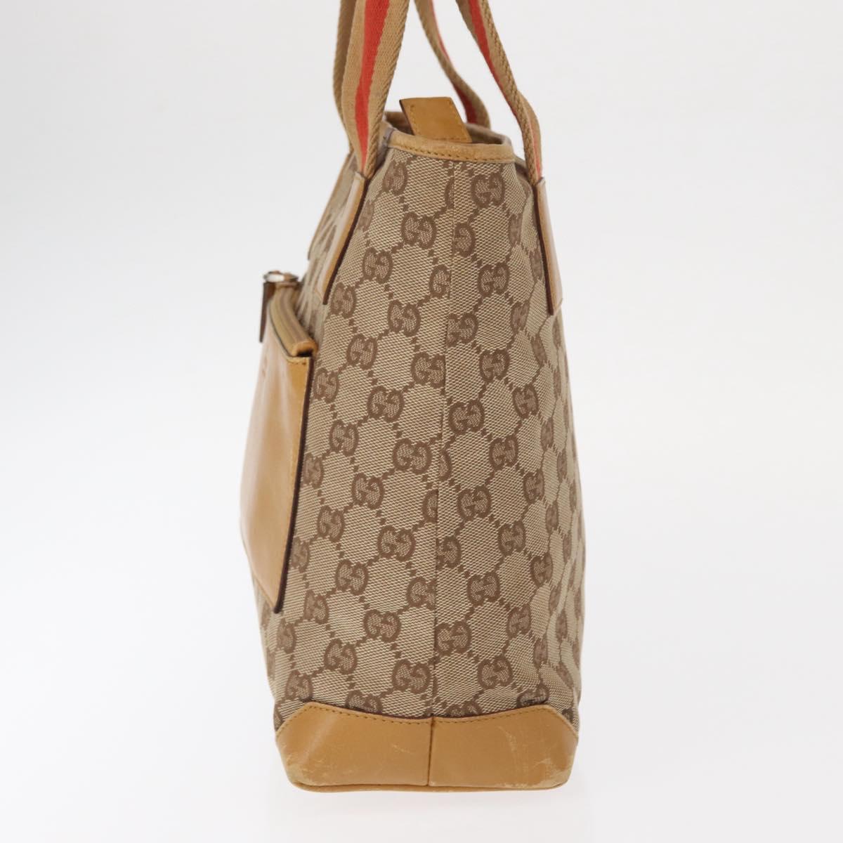 GUCCI GG Canvas Sherry Line Tote Bag Beige 019 0402 1705 Auth 161406