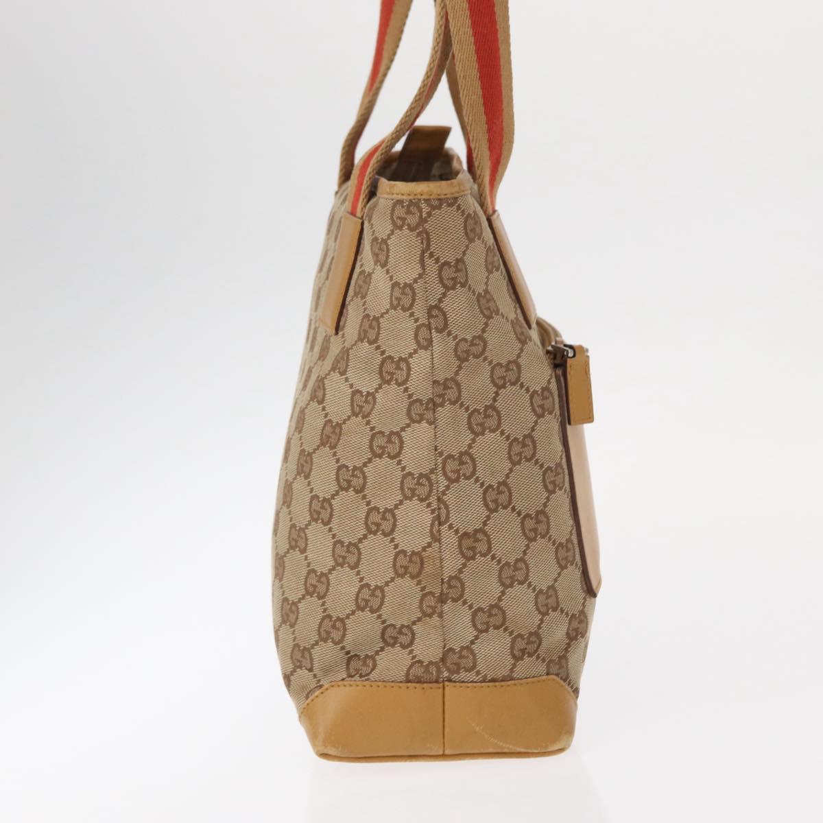 GUCCI GG Canvas Sherry Line Tote Bag Beige 019 0402 1705 Auth 161406