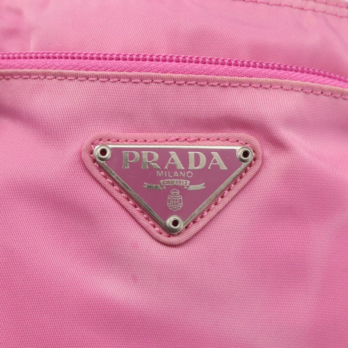PRADA Shoulder Bag Nylon Pink Silver Auth 161410