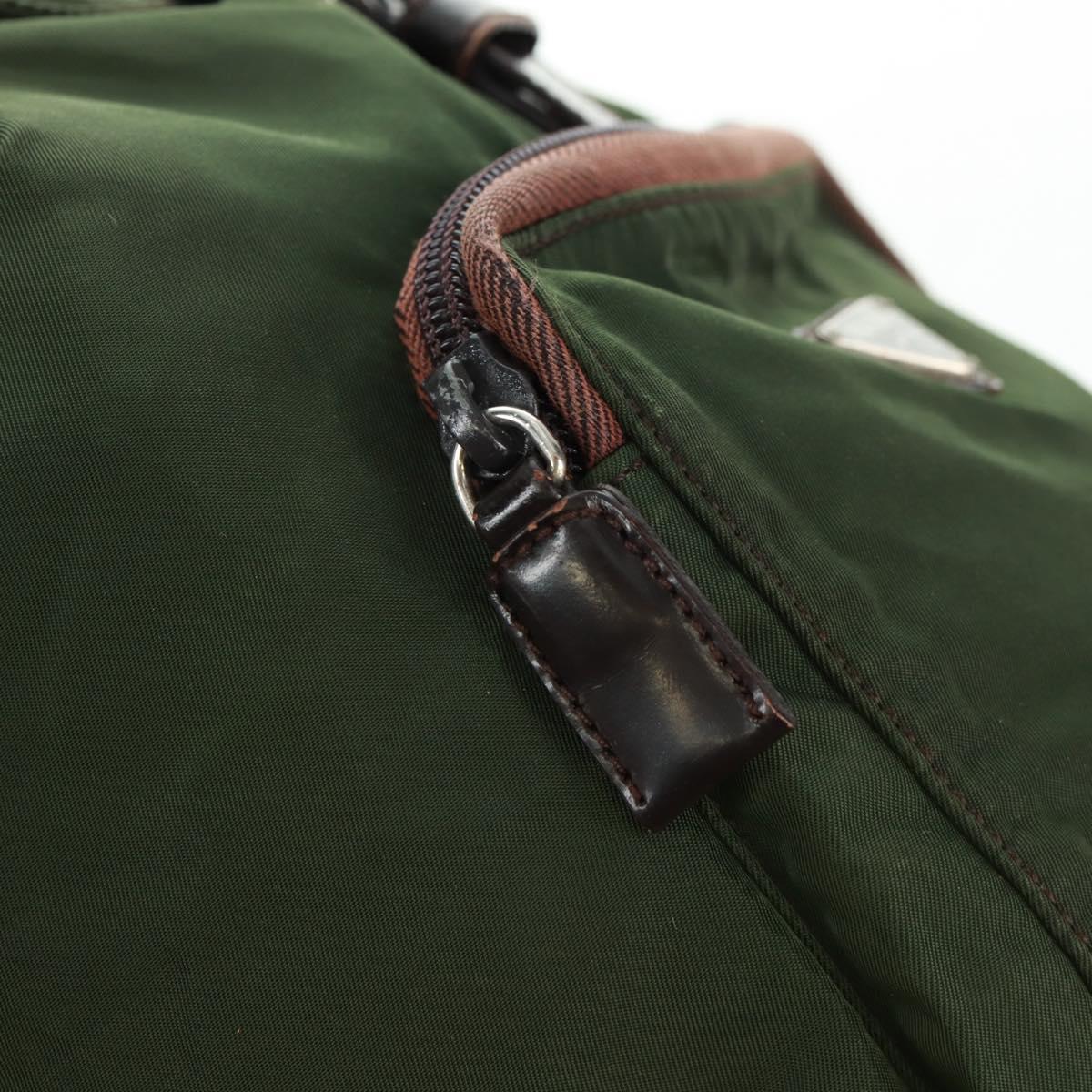 PRADA Backpack Nylon Green Silver Auth 161420