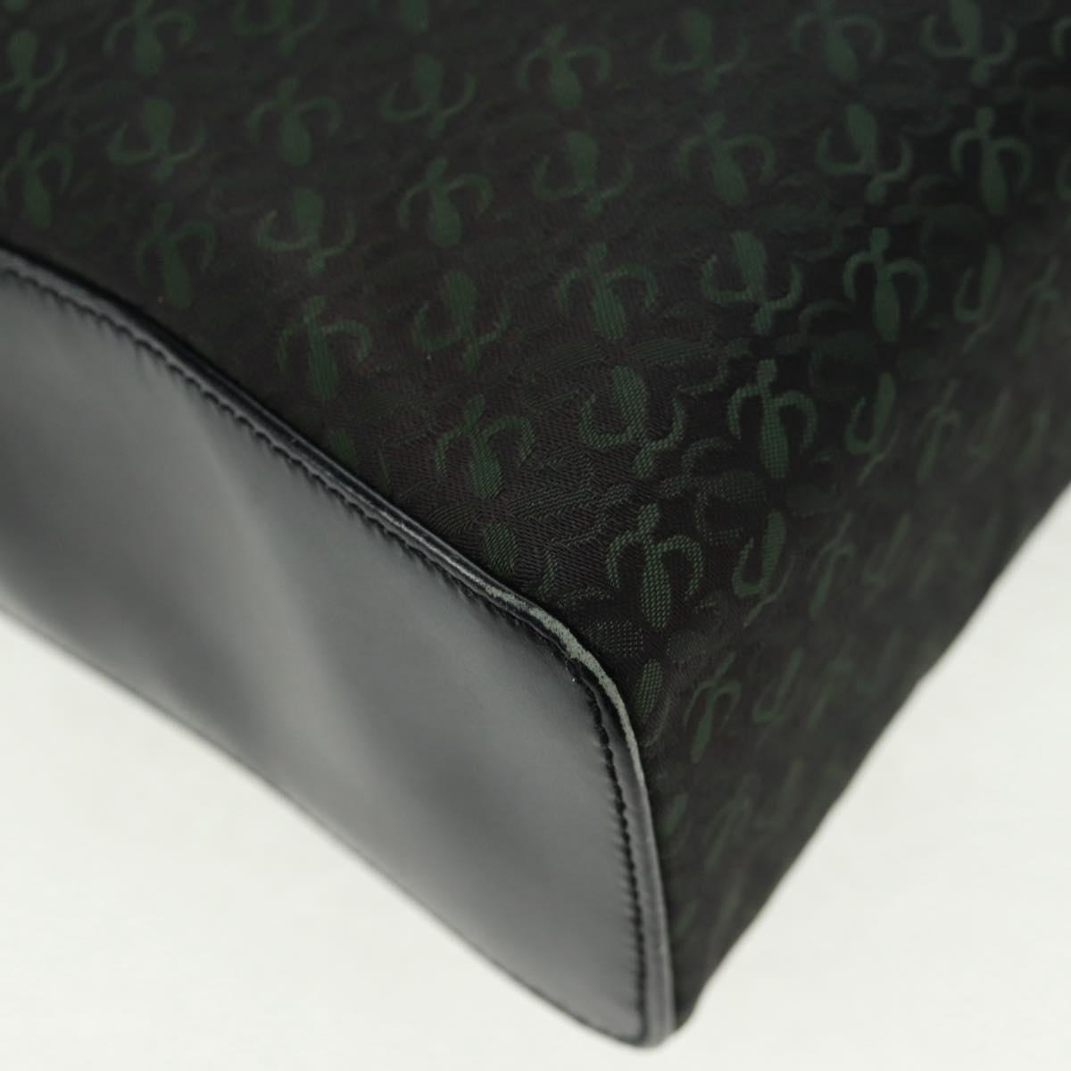 LOEWE Hand Bag Canvas Black Gold Auth 161425V