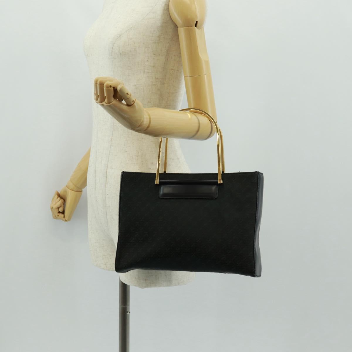LOEWE Hand Bag Canvas Black Gold Auth 161425V