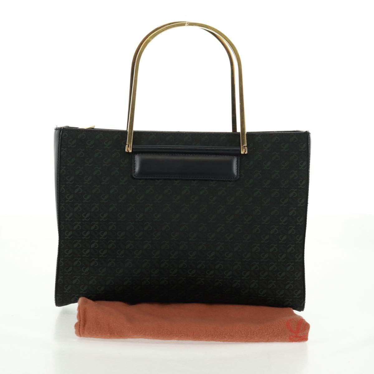 LOEWE Hand Bag Canvas Black Gold Auth 161425V