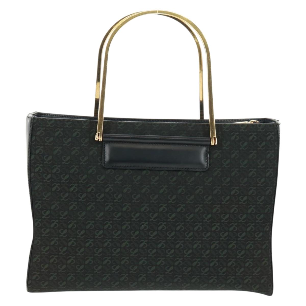 LOEWE Hand Bag Canvas Black Gold Auth 161425V