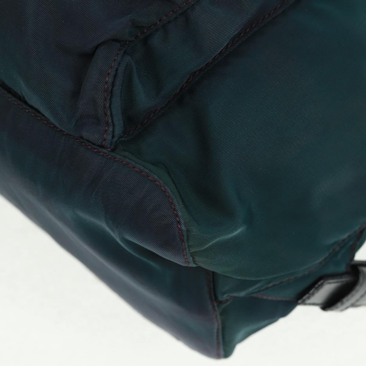 PRADA Backpack Nylon Green Silver Auth 161433