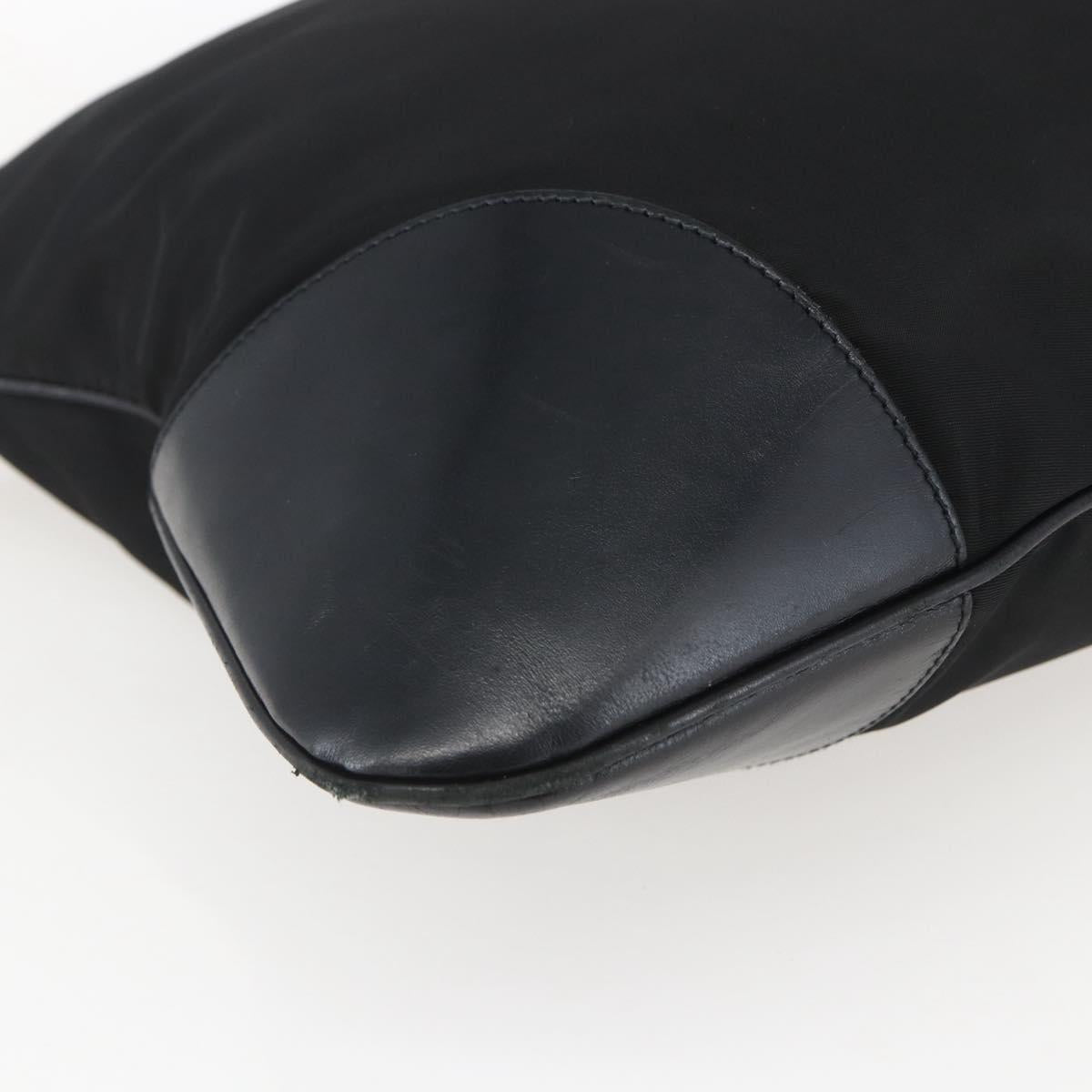 PRADA Shoulder Bag Nylon Black Silver Auth 161445