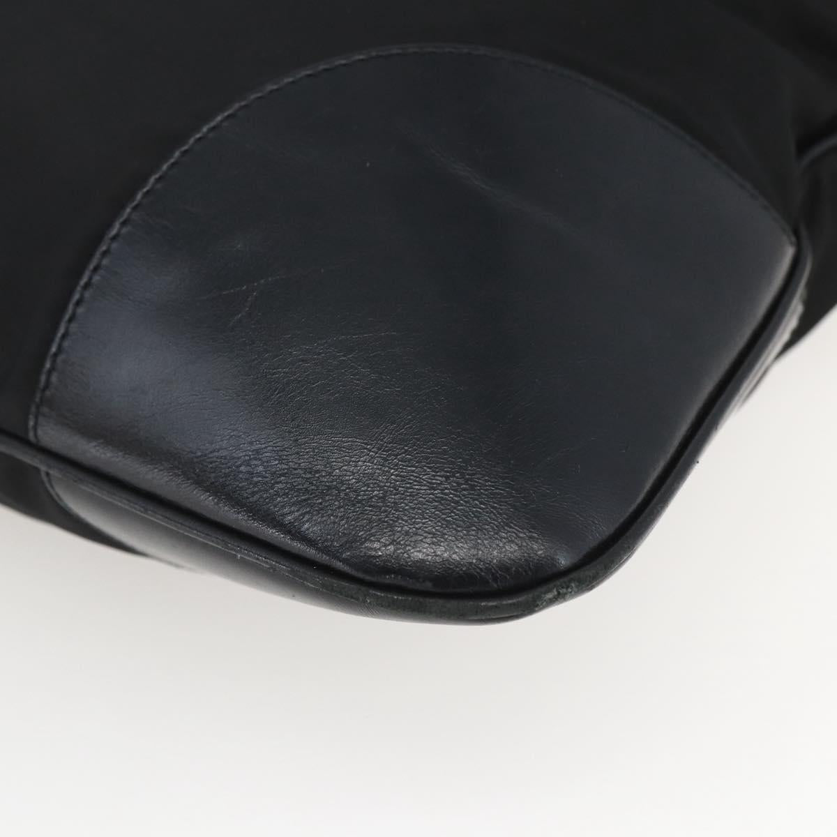 PRADA Shoulder Bag Nylon Black Silver Auth 161445