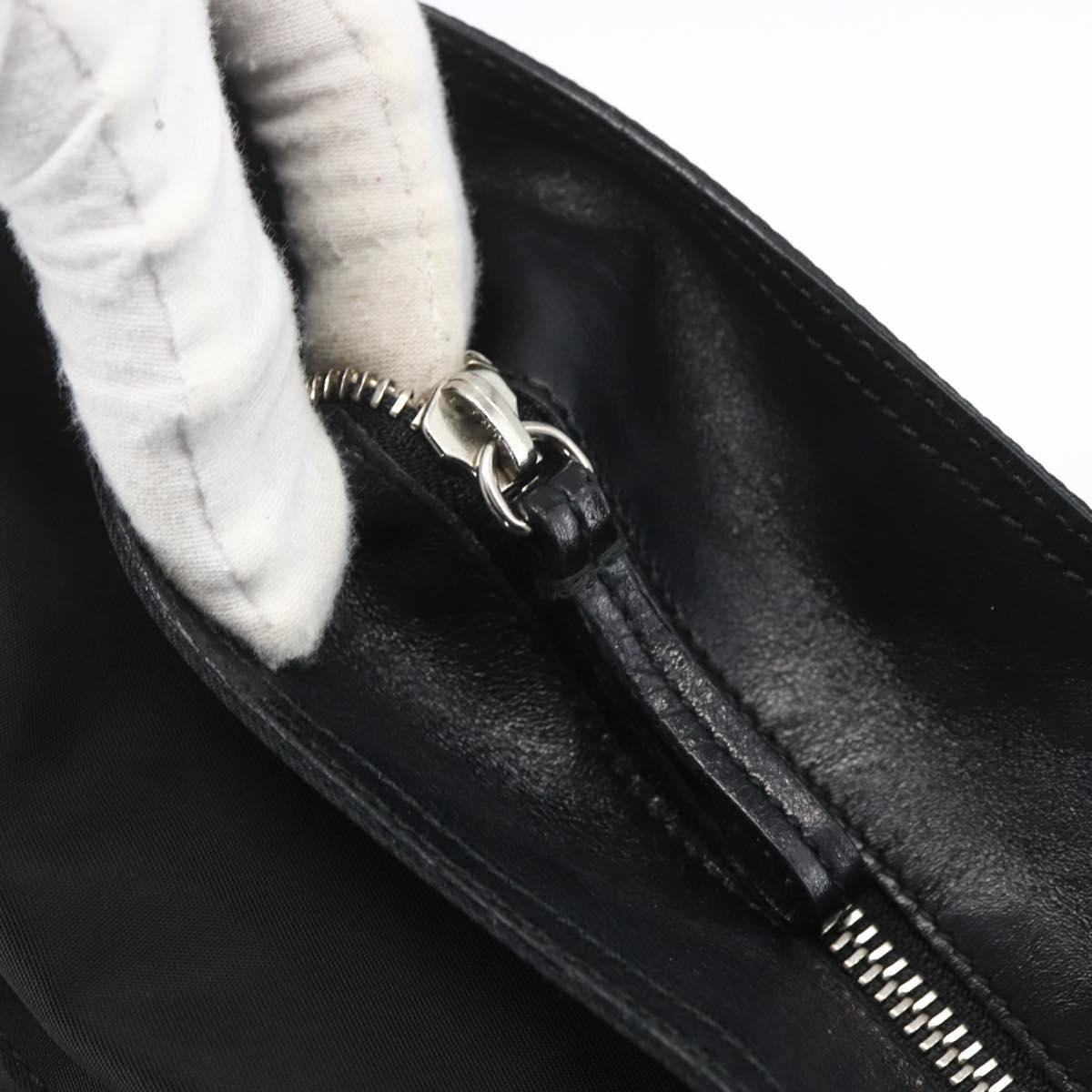 PRADA Shoulder Bag Nylon Black Silver Auth 161445