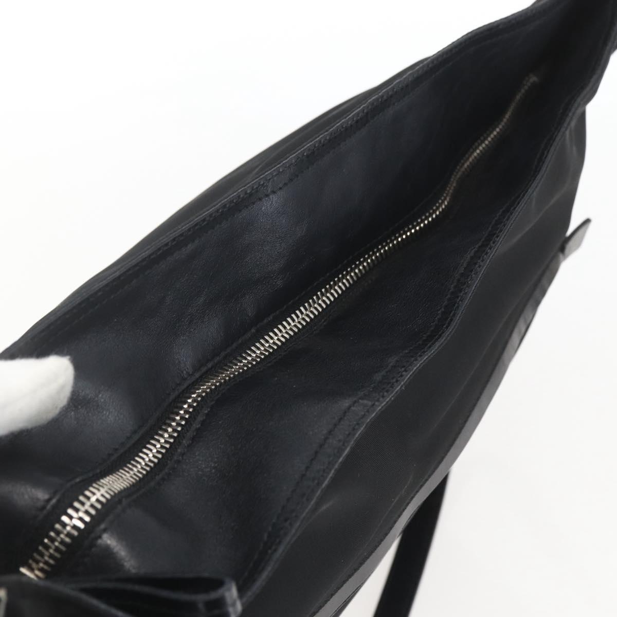 PRADA Shoulder Bag Nylon Black Silver Auth 161445