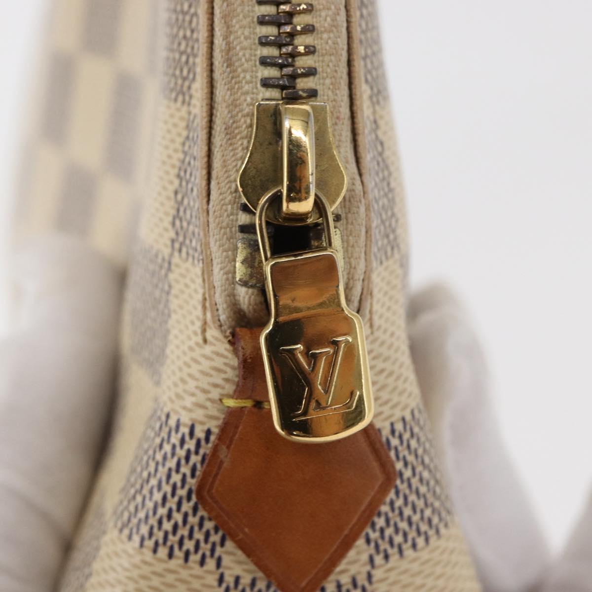 LOUIS VUITTON Damier Azur Pochette Cosmetic GM Pouch N23346 LV Auth 161452A