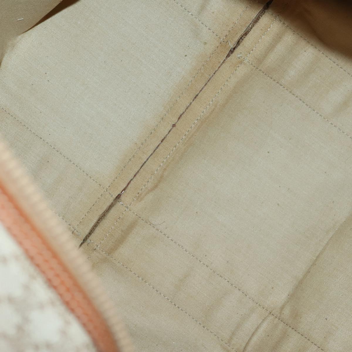 CELINE Macadam Canvas Boston Bag PVC Beige Gold Auth 161463