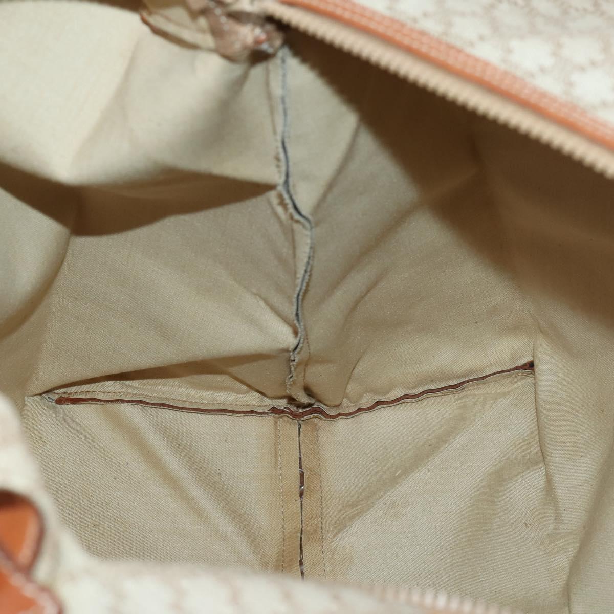 CELINE Macadam Canvas Boston Bag PVC Beige Gold Auth 161463