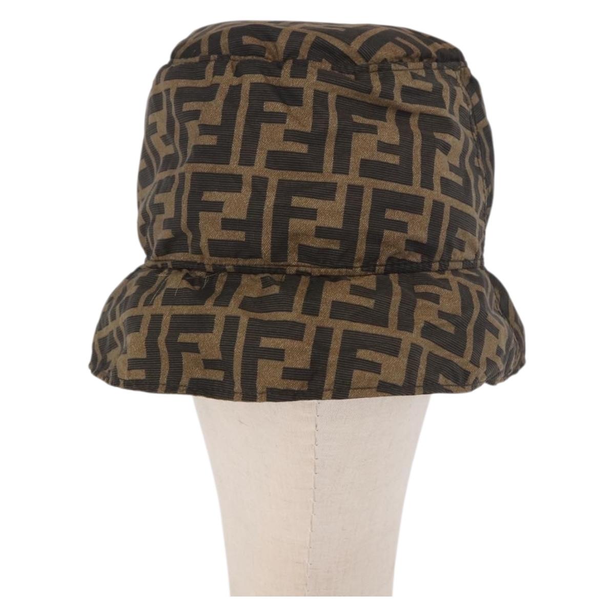 FENDI x FRGMT x POKÉMON ZUCCA Canvas Bucket Hat Mini-Dragon Brown Auth 161464SM