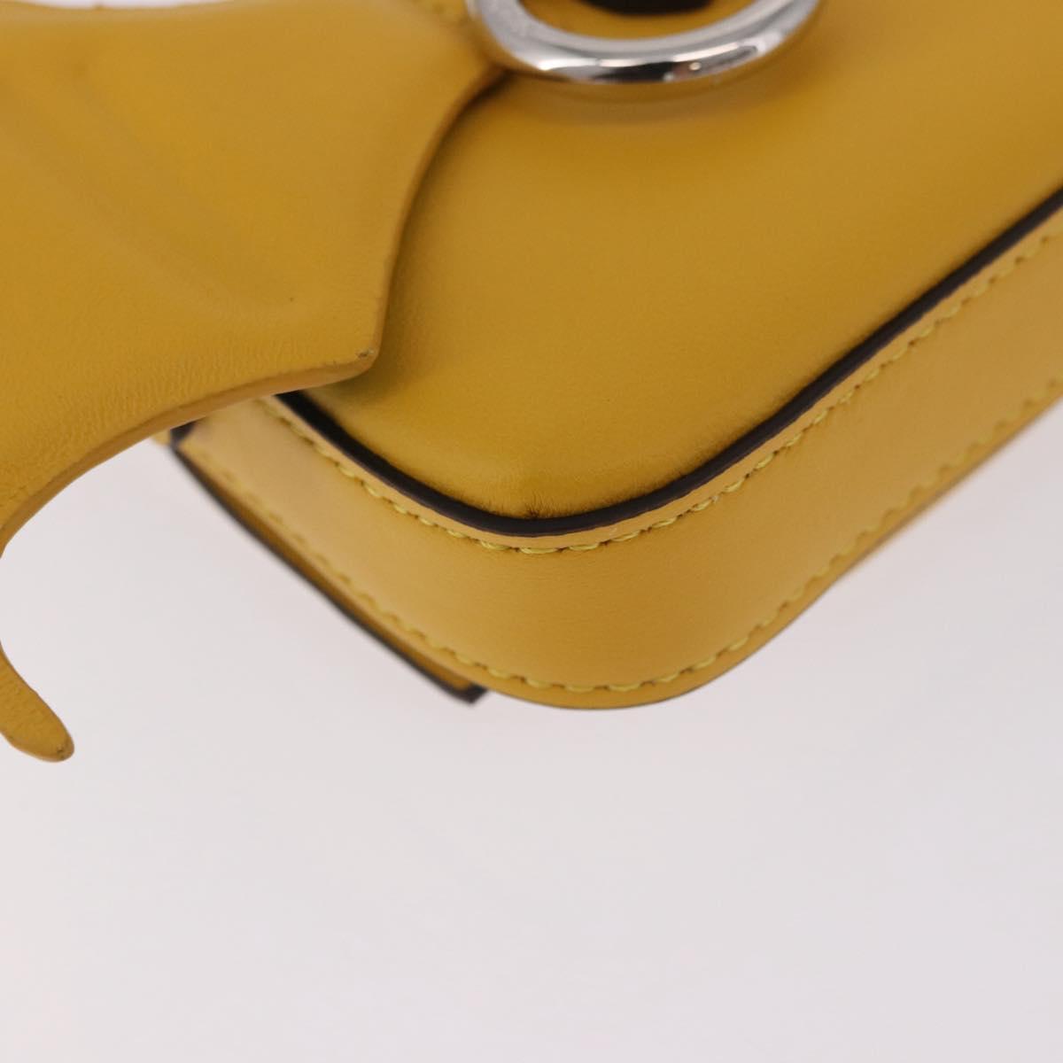 FENDI FRGMT x POKEMON Nano Bucket Bag Leather Yellow Silver Auth 161465SM