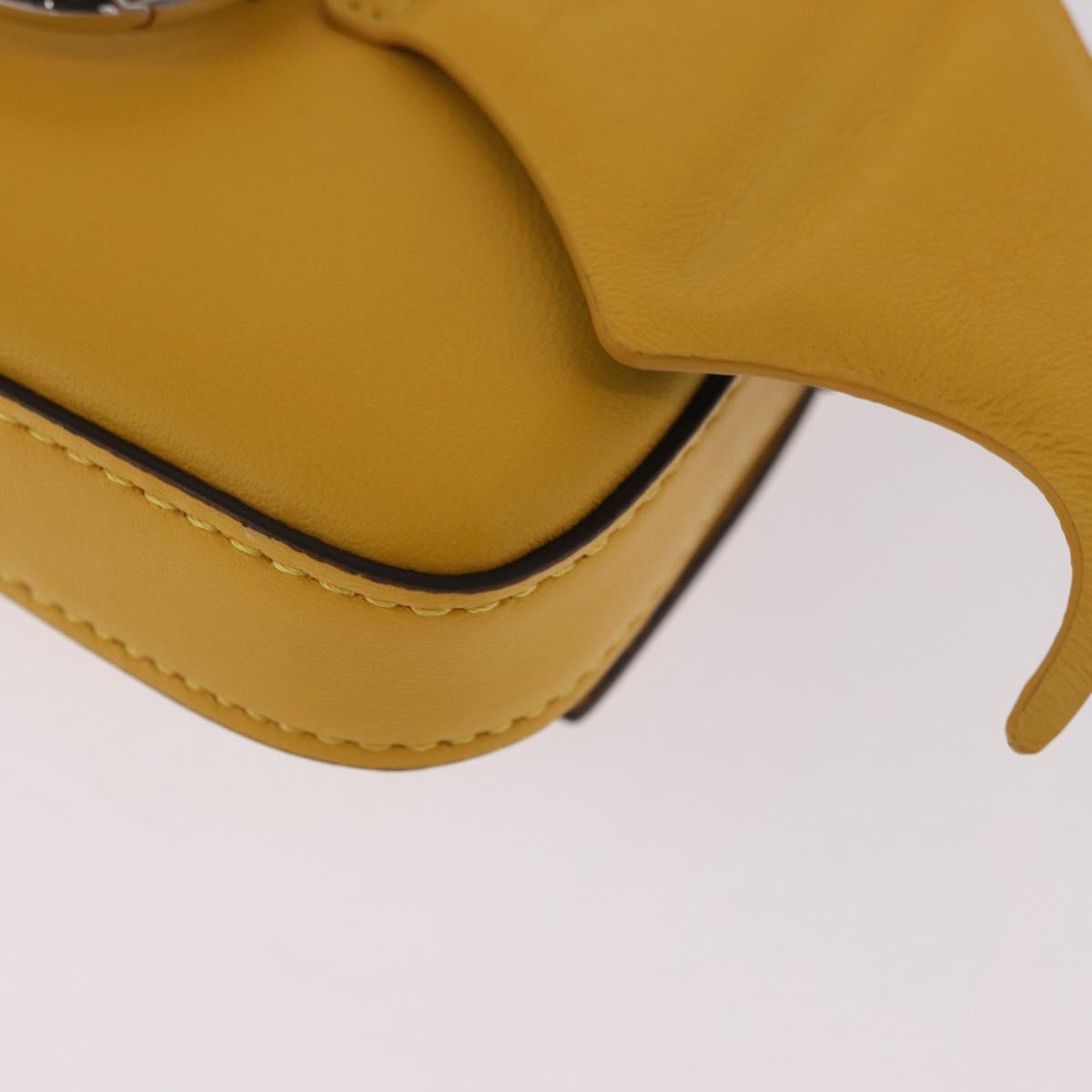 FENDI FRGMT x POKEMON Nano Bucket Bag Leather Yellow Silver Auth 161465SM