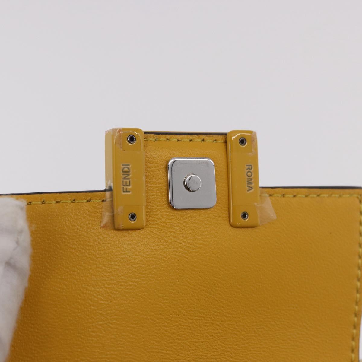FENDI FRGMT x POKEMON Nano Bucket Bag Leather Yellow Silver Auth 161465SM