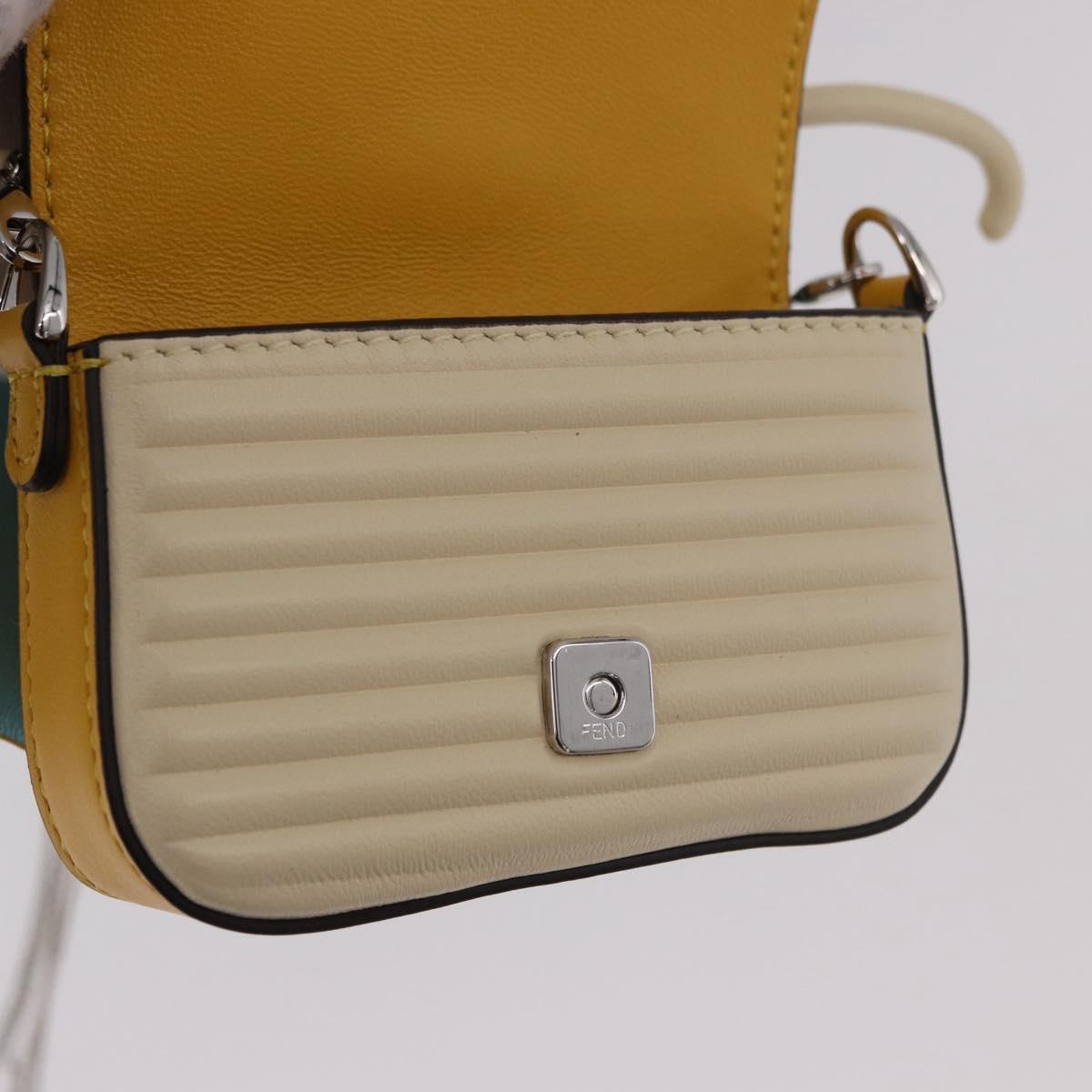 FENDI FRGMT x POKEMON Nano Bucket Bag Leather Yellow Silver Auth 161465SM