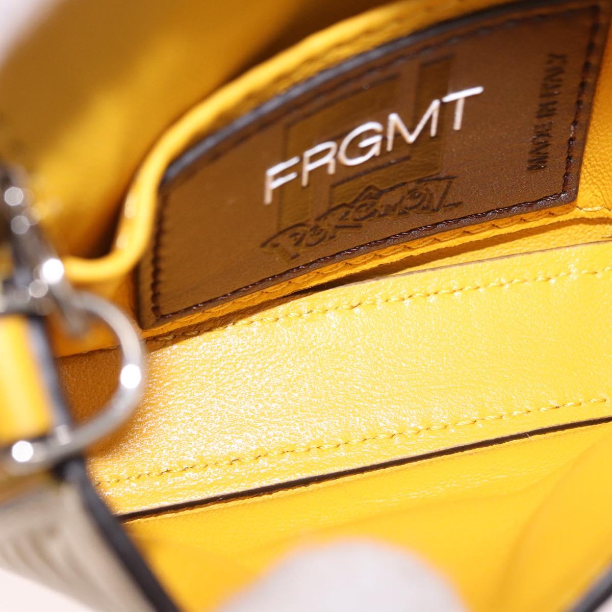 FENDI FRGMT x POKEMON Nano Bucket Bag Leather Yellow Silver Auth 161465SM