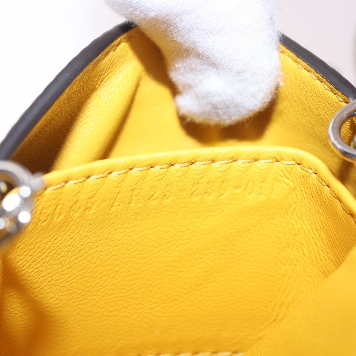 FENDI FRGMT x POKEMON Nano Bucket Bag Leather Yellow Silver Auth 161465SM