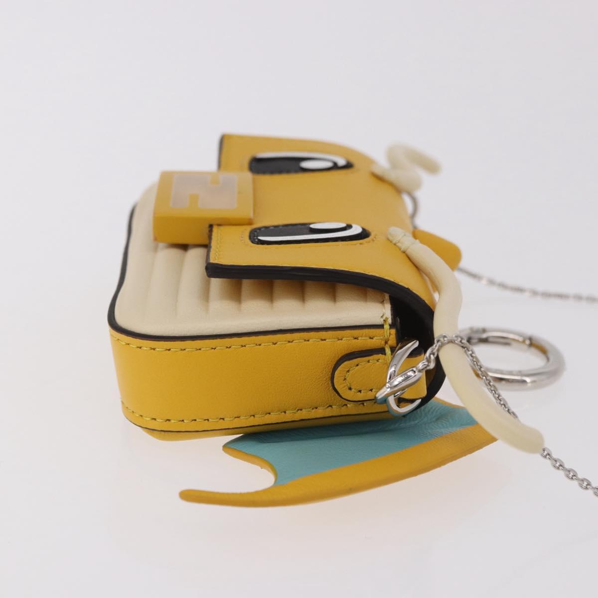 FENDI FRGMT x POKEMON Nano Bucket Bag Leather Yellow Silver Auth 161465SM