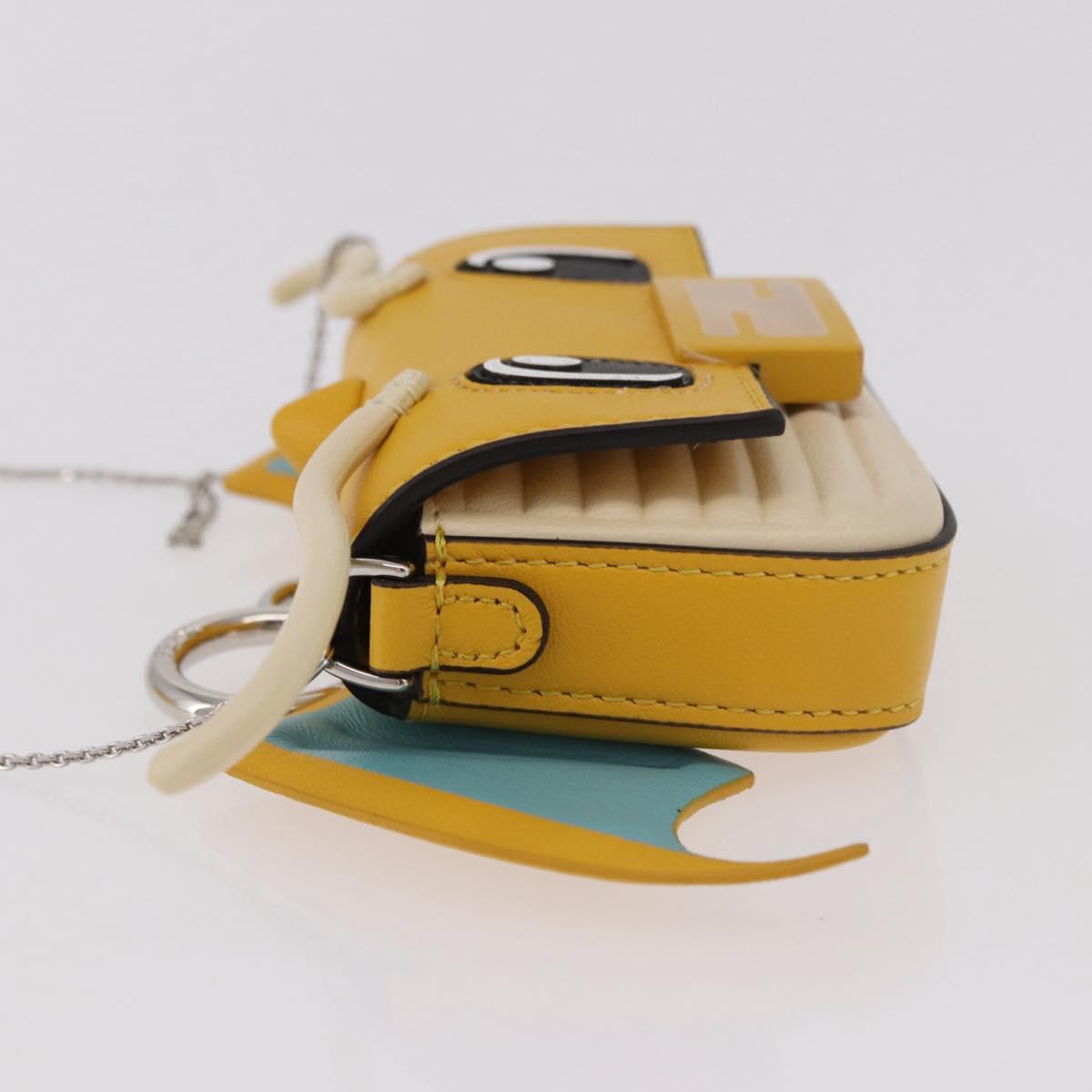 FENDI FRGMT x POKEMON Nano Bucket Bag Leather Yellow Silver Auth 161465SM
