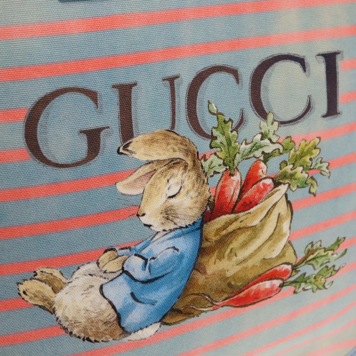 GUCCI Hand Bag Canvas Light Blue 605831 Auth 161483M