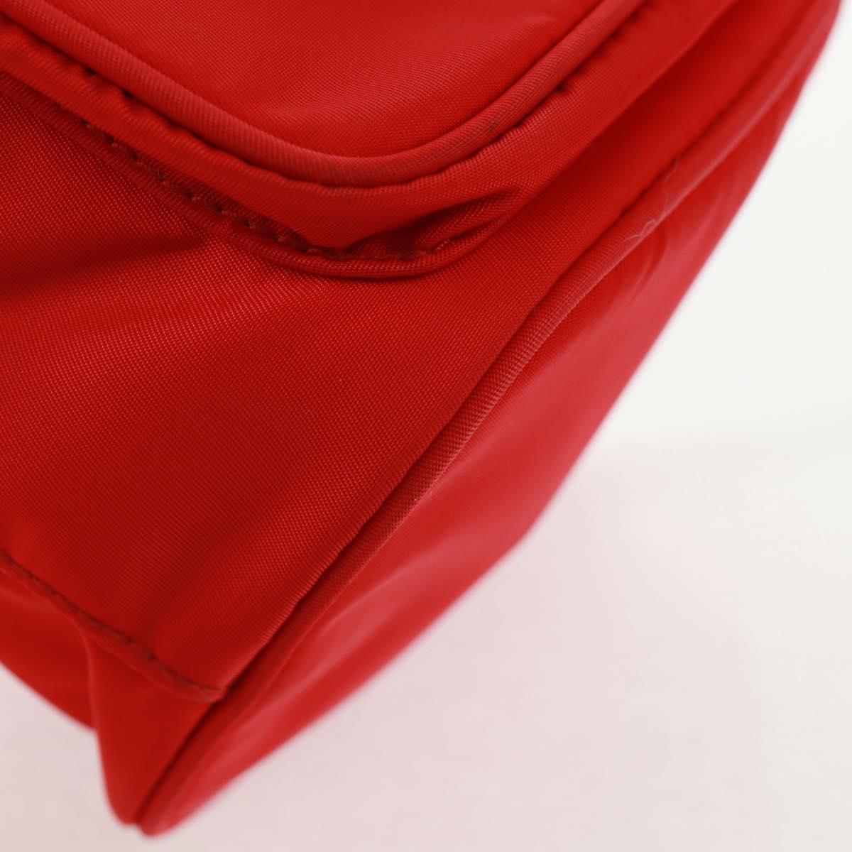 PRADA Shoulder Bag Nylon 2way Red Gold Auth 161489V