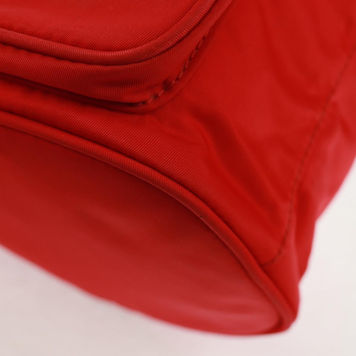 PRADA Shoulder Bag Nylon 2way Red Gold Auth 161489V