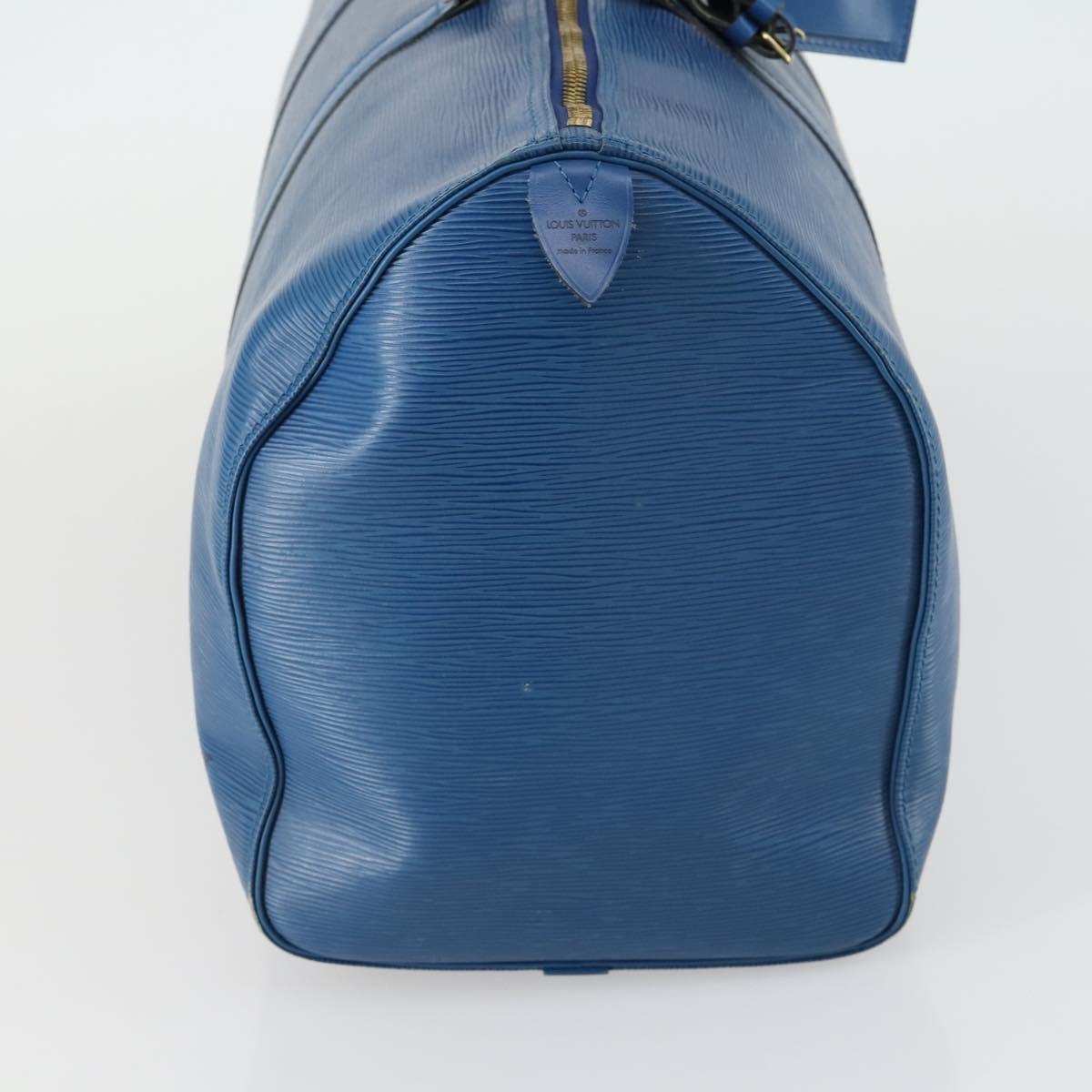 LOUIS VUITTON Epi Keepall 50 Boston Bag Blue M42965 LV Auth 161491